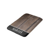 ウッド素朴モノグラムファームハウスバ動揺してン バスマット (アングル)