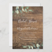 ウッド素朴ユーカリブライダルシャワー 招待状 (正面)