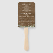 ウッド素朴ユーカリプスグリーン結婚式 プログラム ハンドファン (裏面)
