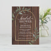 ウッド素朴ユーカリ金ゴールドアーチブライダルシャワー 招待状 (スタンド正面)