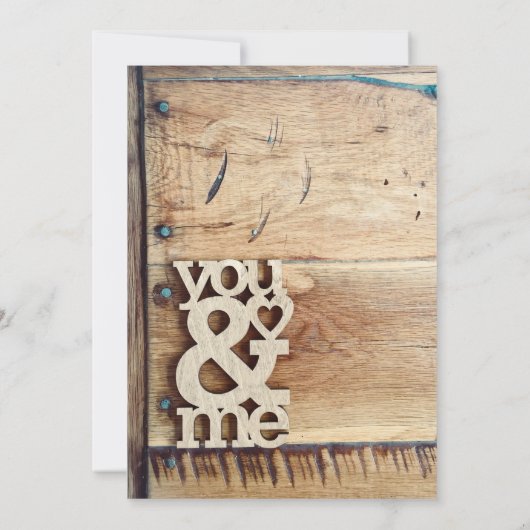 ウッド素朴ユー&ミー結婚式招待状 招待状 (裏面)