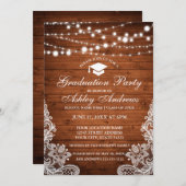 ウッド素朴ライトラース卒業招待状W 招待状 (正面/裏面)