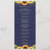 ウッド素朴ライトレースネイビーサンフラワー結婚ズ プログラム (裏面)