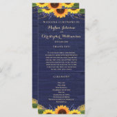 ウッド素朴ライトレースネイビーサンフラワー結婚ズ プログラム (正面/裏面)