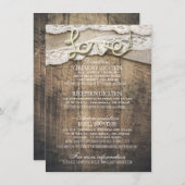 ウッド素朴ラブロープの結婚詳細情報 エンクロージャーカード (正面/裏面)