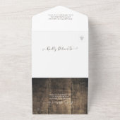 ウッド素朴ラブロープバーラップレース結婚式RSVP オールインワン招待状 (外側)