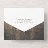 ウッド素朴ラブロープバーラップレース結婚式RSVP オールインワン招待状 (裏面)