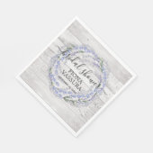 ウッド素朴ラベンダーフローラリースブライダルシャワー スタンダードランチョンナプキン (角)