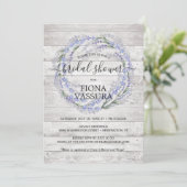 ウッド素朴ラベンダーフローラリースブライダルシャワー 招待状 (スタンド正面)