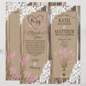 ウッド素朴ラベンダーレースフローラプログラムカード (正面/裏面)