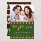 ウッド素朴ランドクリカスタムスマスホリデーフォト シーズンカード (正面/裏面)