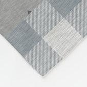 ウッド素朴ランドパッチワークフリースブランケット – ブルー フリースブランケット (角)