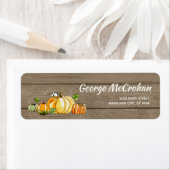 ウッド素朴リトルカンプキンハロウィーンアドレス ラベル (インサイチュ)