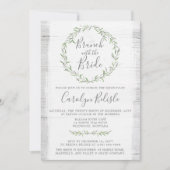 ウッド素朴リースブライダルシャワーブランチ招待状 招待状 (正面)