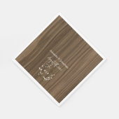 ウッド素朴リーフリースモノグラム結婚ズ スタンダードランチョンナプキン (角)