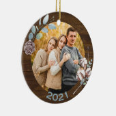 ウッド素朴ルッククリスマスファミリーオーナメント セラミックオーナメント (右)