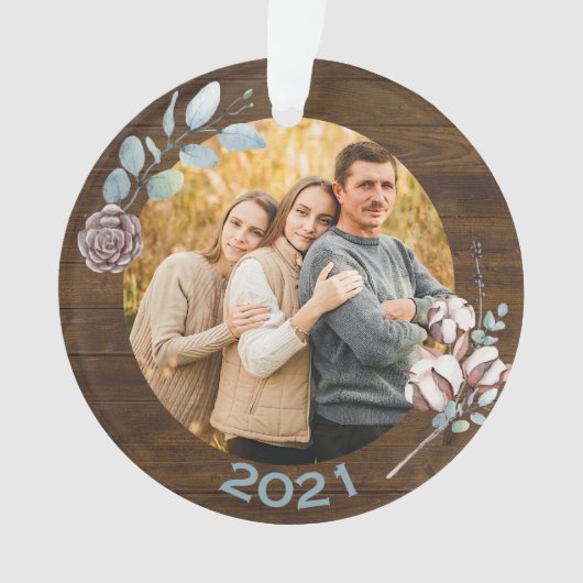 ウッド素朴ルッククリスマスファミリー オーナメント (正面)