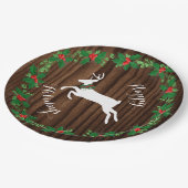 ウッド素朴ルックホリデイ紙プレート ペーパープレート (アングル)