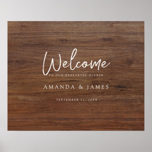 ウッド素朴ルック結婚ズ・リハーサル・ディナーへようこそ ポスター (正面)