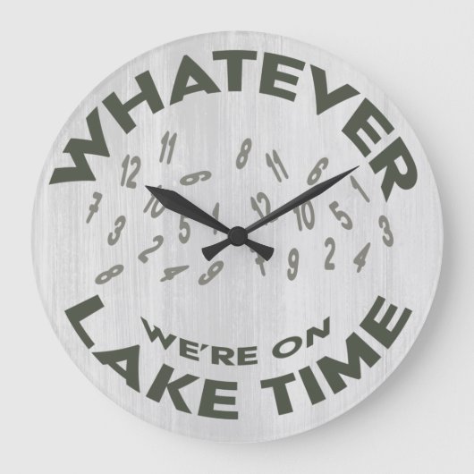 ウッド素朴レイク時間 ラージ壁時計 (正面)