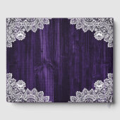 ウッド素朴レースひまわりパープル結婚ズ ゲストブック (裏面)