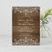 ウッド素朴レースカエレガントントリーブライダルシャワー 招待状 (スタンド正面)