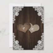 ウッド素朴レースサンフラワー結婚式招待状 招待状 (裏面)