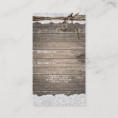 ウッド素朴レースツインカントリーシック友人を参照 紹介カード (裏面)