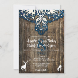 ウッド素朴レースディアー結婚式招待状 招待状