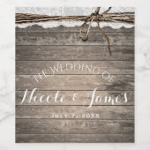 ウッド素朴レーストゥイネ結婚ンバウインカスタムワイン ワインラベル (シングルラベル)