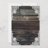 ウッド素朴レースバーラップハート結婚式招待状 招待状 (裏面)