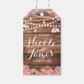 ウッド素朴レースピンクローズエレガントブライダル ギフトタグ (裏面)