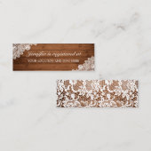 ウッド素朴レースブライダルシャワー登録格納装置 スキニー名刺 (正面/裏面)