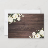 ウッド素朴レースホワイトフローラメイスンジャーズRSVP 招待状 (裏面)