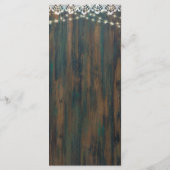 ウッド素朴レースライト金ゴールド文字結婚ズ メニュー (裏面)