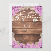 ウッド素朴レースラベンダーバラブライダルシャワー 招待状 (裏面)