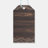 ウッド素朴レース秋サンキューメッセージカード ギフトタグ (裏面)