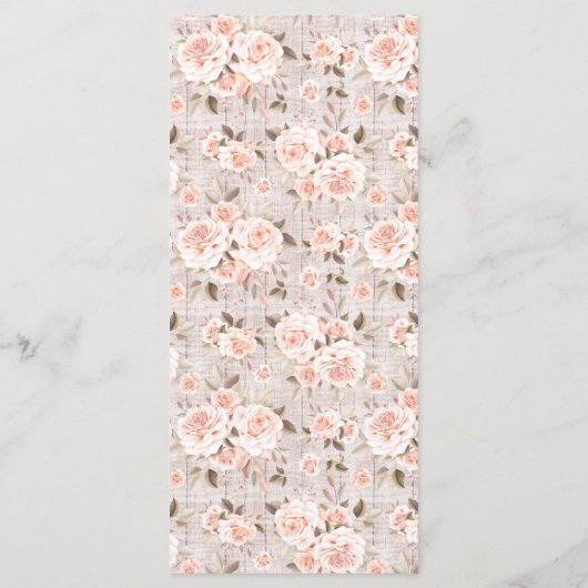 ウッド素朴ロマンチックみすぼらしいバラのメ結婚ニュー プログラム (裏面)