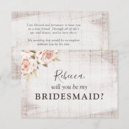 ウッド素朴ロマンチックバラブライダルパーティ提案 招待状