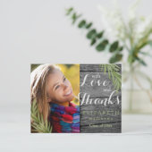 ウッド素朴ローズマリー卒業写真ありがとう ポストカード (スタンド正面)