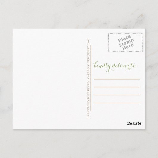 ウッド素朴ローズマリー卒業写真ありがとう ポストカード (裏面)