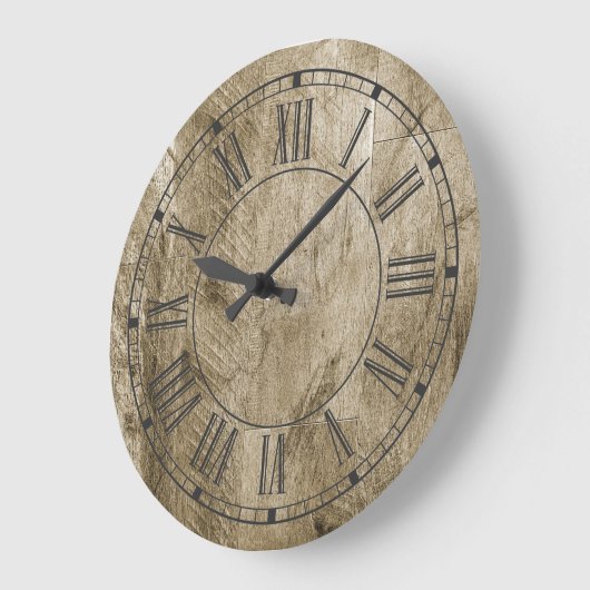 ウッド素朴ローマン数字地方ファームハウス ラージ壁時計 (傾斜)
