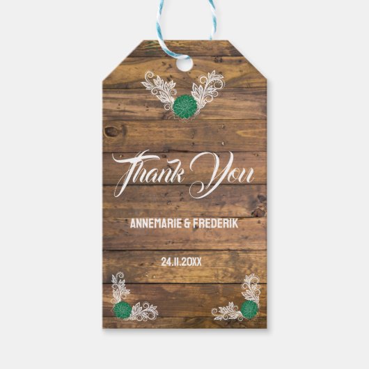 ウッド素朴ワイルドフラワーのバッグ ギフトタグ (正面)