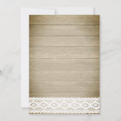 ウッド素朴ワイルドフローラレース、誕生日 招待状 (裏面)