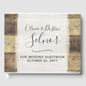 ウッド素朴ヴィンテージカントリーファームハ結婚ウス ゲストブック (正面)