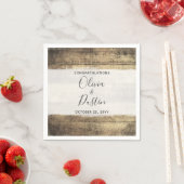 ウッド素朴ヴィンテージカントリーファームハ結婚ウス スタンダードカクテルナプキン (インサイチュ)