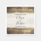 ウッド素朴ヴィンテージカントリーファームハ結婚ウス スタンダードカクテルナプキン (正面)