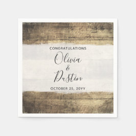 ウッド素朴ヴィンテージカントリーファームハ結婚ウス スタンダードカクテルナプキン