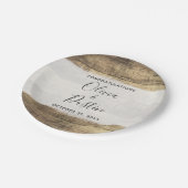 ウッド素朴ヴィンテージカントリーファームハ結婚ウス ペーパープレート (アングル)