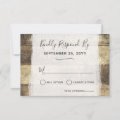 ウッド素朴ヴィンテージカントリーファームバーンウェディングRSVP 出欠カード (正面)